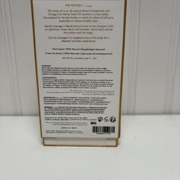 Ketish The Potion Soothing Oil Feminine Care Relax Calm NIB 30mL - Picture 3 of 3